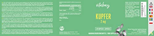 Cobre 2 mg - gluconato de cobre - puro vegano y natural - 120 cápsulas veganas