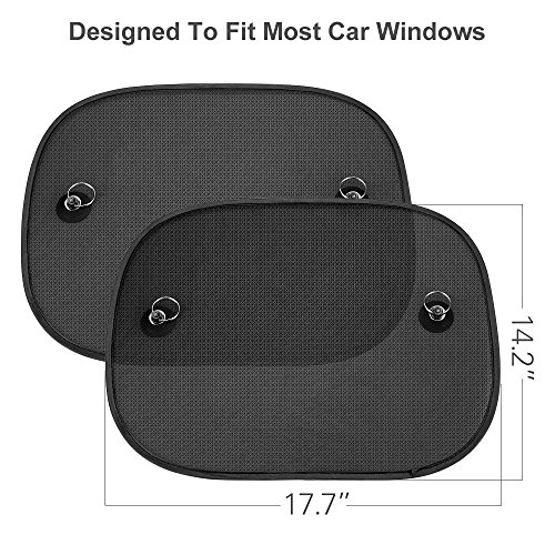 Coche Sun Shade, Paquete de 2 ventanas laterales para el coche Sombrillas Bebé universal Cortinas para el sol Bloqueos nocivos Rayos UV Calor del sol para niños Bebé Mascotas, 44cm * 36cm