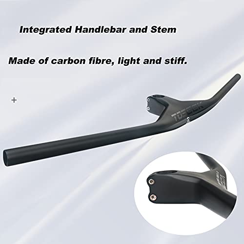 COCKE Manillar Integrado De Carbono para Bicicleta De Carretera Manillar Y Potencia Ultraligeros Manillar De Bicicleta 28.6 * 600-800MM,Length of Handle 80mm,740