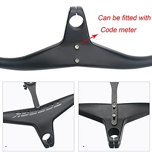 COCKE Manillar Integrado De Carbono para Bicicleta De Carretera Manillar Y Potencia Ultraligeros Manillar De Bicicleta 28.6 * 600-800MM,Length of Handle 80mm,740