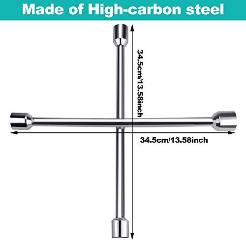 CODIRATO Llave en Cruz Llave Cruzada Reforzada Llave de Desmontaje Rueda para Reemplazo de Llantas de Automóviles (17/19/21/23mm)