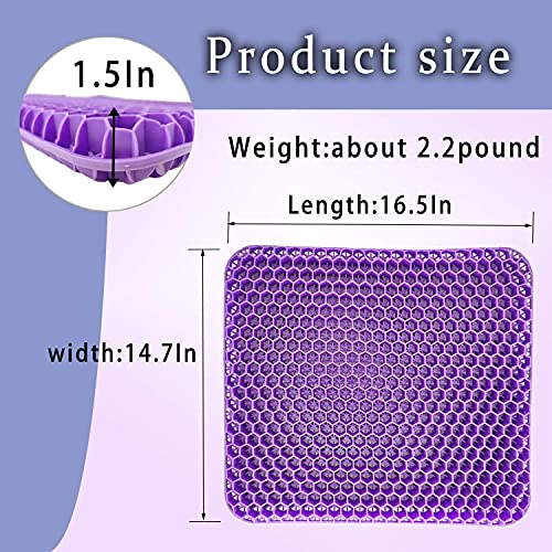 Cojin antiescaras para silla de ruedas,cojin de gel- HSSGGV Cojines para sillas de Oficina, Cojín para Coche, Sillas Gaming, Rueda, Funda Lavable(morado)