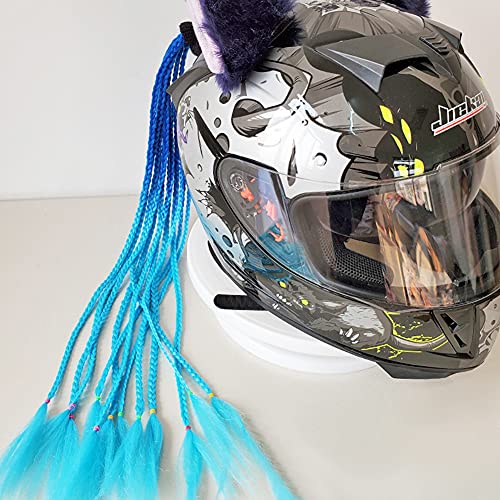 Coletas de motocicleta,Moda de la personalidad Trenzas para cascos de moto Cola de Caballo con Ventosa para Casco de Motocicleta Casco Pigtails Gradiente Rampa