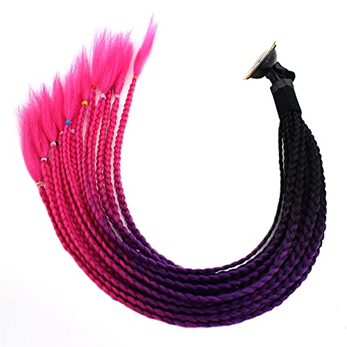 Coletas de motocicleta,Moda de la personalidad Trenzas para cascos de moto Cola de Caballo con Ventosa para Casco de Motocicleta Casco Pigtails Gradiente Rampa