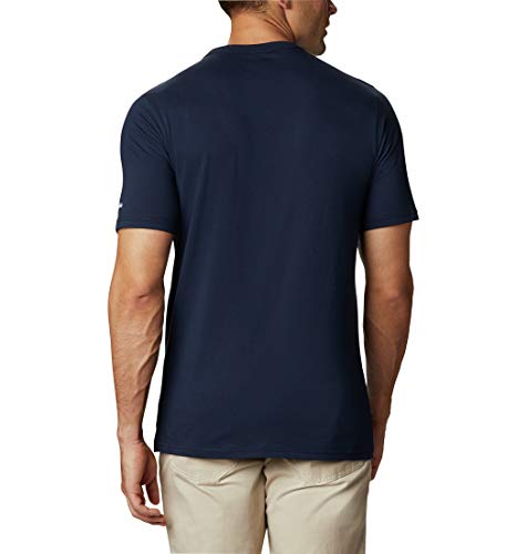 Columbia CSC Basic Logo Short Sleeve Camiseta Manga, Hombre, Collegiate Navy, White, M