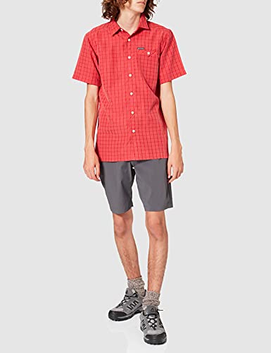 Columbia Declination Trail II Camisa de Manga Corta, Hombre, Rojo (Mountain Red Mini Plaid), S