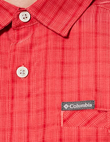 Columbia Declination Trail II Camisa de Manga Corta, Hombre, Rojo (Mountain Red Mini Plaid), S