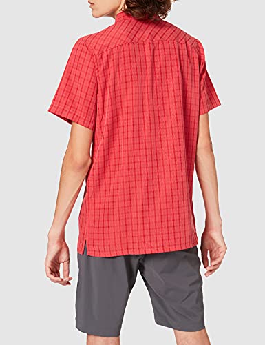 Columbia Declination Trail II Camisa de Manga Corta, Hombre, Rojo (Mountain Red Mini Plaid), S