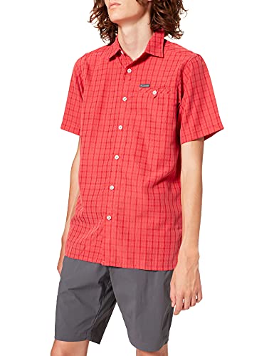 Columbia Declination Trail II Camisa de Manga Corta, Hombre, Rojo (Mountain Red Mini Plaid), S