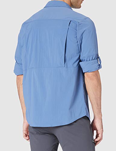 Columbia Newton Ridge Camisa de Manga Larga, Hombre, Bluestone, M