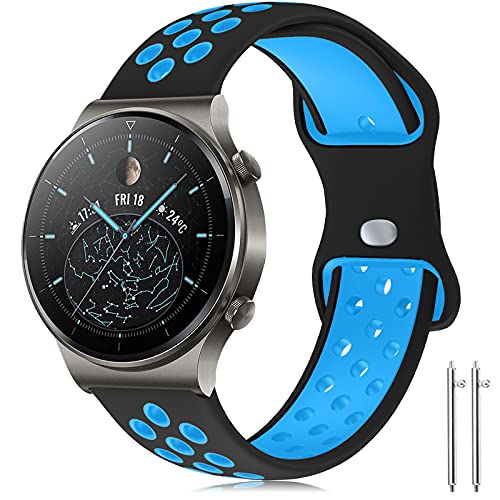 Compatible con Huawei Watch GT2 Pro Correa/Huawei Watch GT2 46mm Correa, 22mm Silicona Pulsera Deportiva Correa para Huawei Watch 3/Pro/Huawei Watch GT 2/GT Fashion/Sport/Active/Elegant/Classic