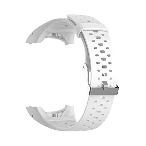 Correa de reloj de repuesto de silicona Correa de muñeca para Polar M400 M430 GPS Running Smart Sports Watch Correa de muñeca con herramientas (blanco)