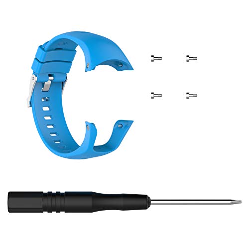 Correa de reloj de silicona azul 22MM Accesorios de repuesto para Suunto para Spartan Trainer Wrist HR