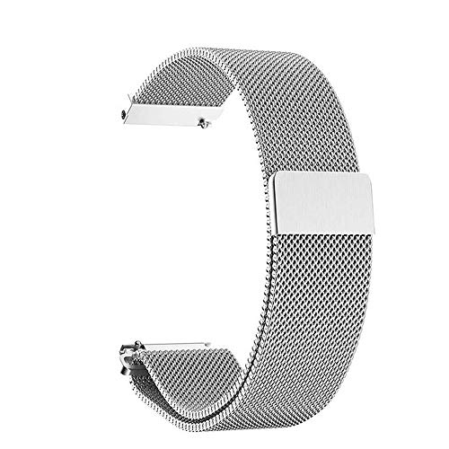 Correa de Reloj Magnética,Pulsera de Metal Acero Inoxidable para Hombres y Mujeres 14mm 16mm 18mm 20mm Plata