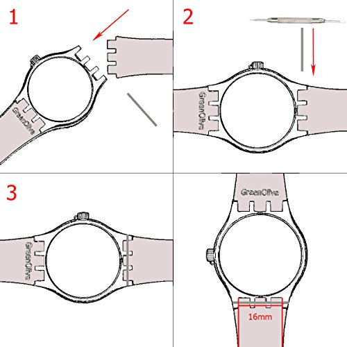 Correa de repuesto ultrafina de silicona resistente al agua para reloj Swatch de la serie Skin (16mm, Azul marino)