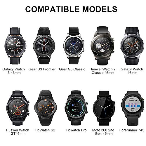 Correa Huawei Watch GT 2 Pro 46mm/Galaxy Watch 3 45mm/Galaxy Watch 46mm/Gear S3 Banda de Acero Inoxidable 22mm Pulsera para Huawei Watch GT 2 46mm/Watch GT Active/Forerunner 745/Vivoactive 4