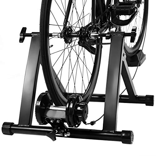 COSTWAY Rodillo Magnético Entrenamiento Bicicleta de Acero Resistencia Plegable Carga hasta 150kg Negro