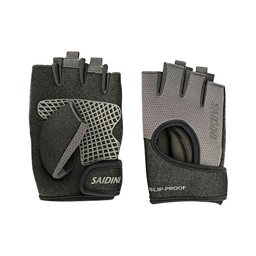 COZOCO Guantes De Fitness De Yoga Para Mujer Entrenamiento Con Pesas Bicicleta Deportiva Guantes De Medio Dedo (L, gris)