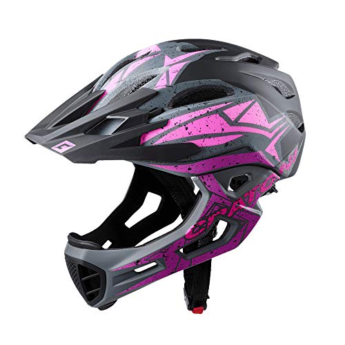 Cratoni C-Maniac Pro Casco de Bicicleta, Unisex Adulto, Negro/Rosa/púrpura Mate, Talla Media/Grande