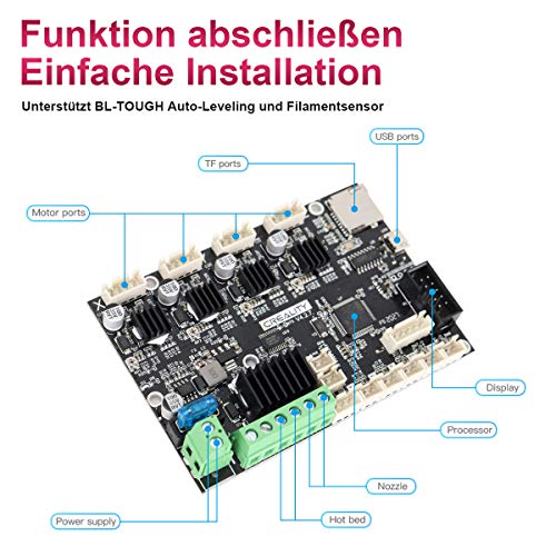 Creality Nueva Silent Placa base Mainboard V4.2.7 para Ender 3 Pro (el firmware para Ender 3 Pro viene preinstalado)