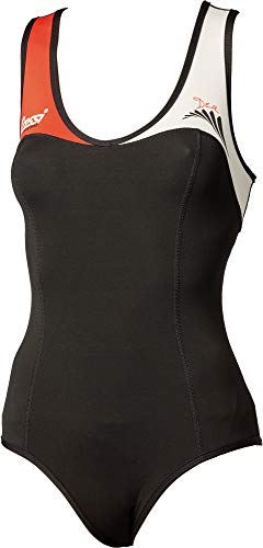 Cressi DEA Swimming Bañador Neopreno 1mm, Mujer, Negro/Blanco/Naranja, M/3