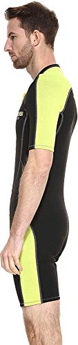 Cressi Lido Man Monopiece Wetsuit 2mm - Traje Corto de Neopreno High Stretch para Hombre , Negro/Amarillo , XS/1