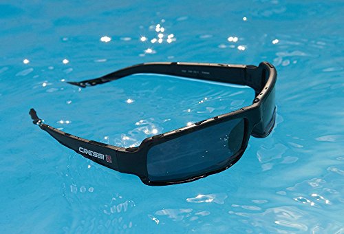 Cressi Ninja Floating - Gafas Flotantes Polarizadas para Deportes con una protección 100% UV Adultos Unisex, Negro/Lentes Gris Espejadas