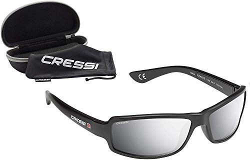 Cressi Ninja Floating - Gafas Flotantes Polarizadas para Deportes con una protección 100% UV Adultos Unisex, Negro/Lentes Gris Espejadas