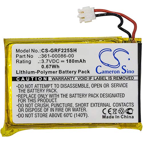 CS-GRF225SH Batería 180mAh Compatible con [Garmin] 010-01959-00, Approach G10, Forerunner 220, Forerunner 225, Forerunner 235, Forerunner 630, Forerunner 645, Forerunner 735XT, GRM0371754 sustituye 3