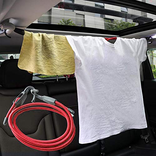 Cuerda de equipaje de coche, Cordón elástico ajustable para coche, Cuerda de Sujeción, Cuerdas elásticas de goma con gancho para coche Camper Troncos de camping 1,5/3M