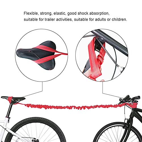 Cuerda de Remolque de Bicicleta,Correa de Tracción Elástica de Nailon para Padres e Hijos,Niños Ciclismo,Perro,MTB con Bolsa de Cuadro (Rojo)