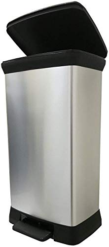 Curver Cubo de basura con pedal 50L, Metal, 37x27x70 cm, 187152, compuesto