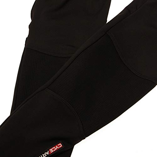 CYCEARTH Men Cycling Winter Thermal Fleece Warm Leg Warmers Windproof MTB Road Bike Legs Covers Sport Bicycle (Full Black,Medium)