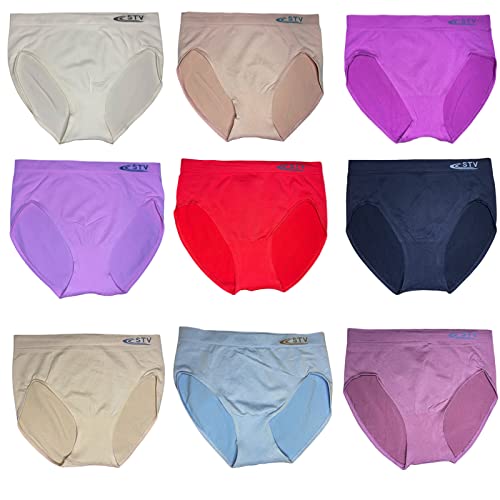 Dacada2005 Pack de 12 - Bragas Mujer Multicolor, M-L-XL-XXL-3XL-4XL Lycra, Sin Costuras Suaves y Cómodas.… (L)