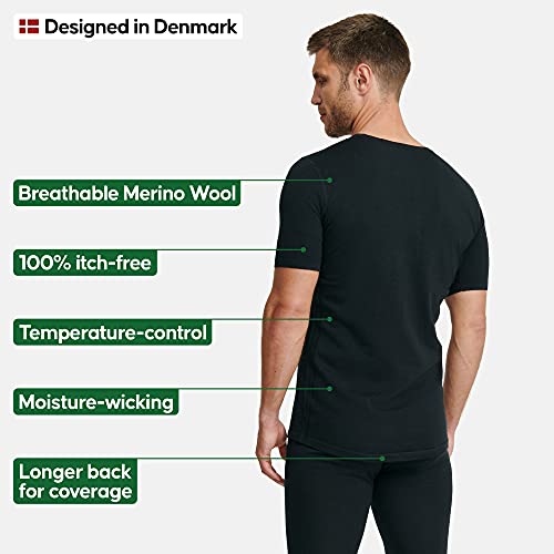 DANISH ENDURANCE Men's Merino T- Shirt 1 Pack XL Black 1-Pack