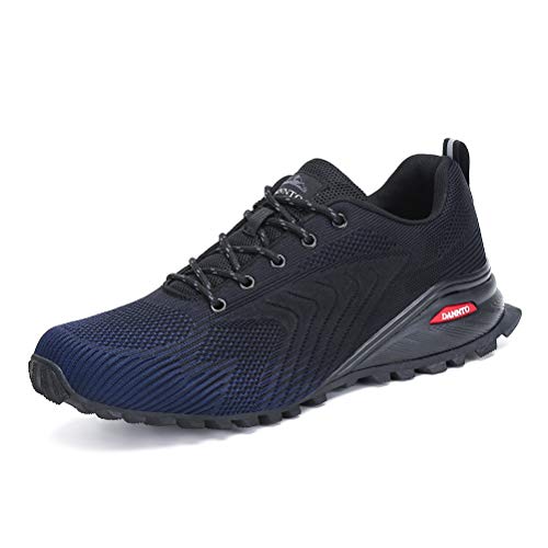 Dannto Zapatillas de Deporte Hombre Zapatos para Correr Aire Libre y Deporte Athletic Cordones Zapatillas De Running Trail Tenis Basket Respirable Gimnasio Sneakers （Azul,42