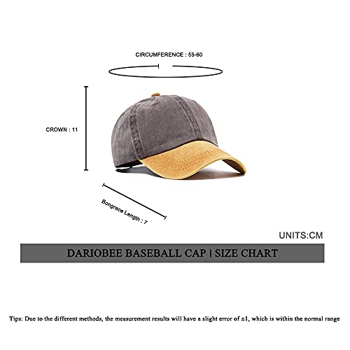 Dariobee Gorras de Beisbol Unisex Retro Gorra para Hombre Mujer Trucker Sombrero Algodón Transpirable Snapback Ajustable Moda Baseball Cap para Deportes