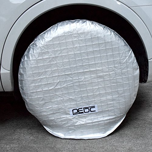 DEDC Funda para Neumáticos Coche 4Pcs Fundas de Protección Película de Aluminio para 27" to 29" Diámetro Neumáticos Ruedas Llantas de Auto Coche Camión con Bolsa de Almacenamiento