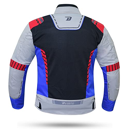 DEGEND BREEZE EVO Multicolor | Chaqueta Moto Hombre con Protecciones - Chaqueta Impermeable Transpirable con Ventilación - Ropa de Motociclista - Chaqueta Motera Hombre Multicolor - Tallas (S-4XL)