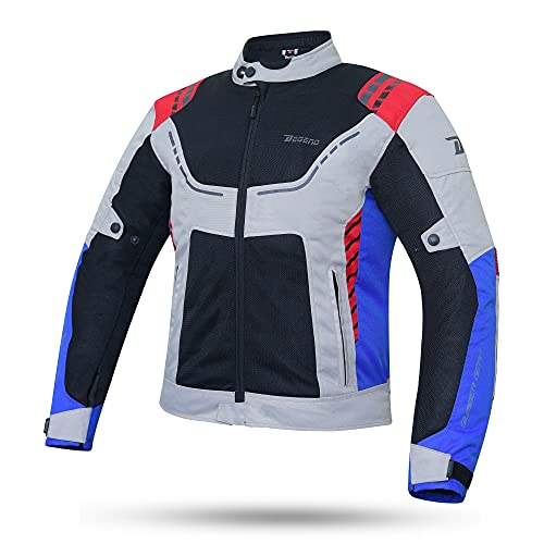 DEGEND BREEZE EVO Multicolor | Chaqueta Moto Hombre con Protecciones - Chaqueta Impermeable Transpirable con Ventilación - Ropa de Motociclista - Chaqueta Motera Hombre Multicolor - Tallas (S-4XL)