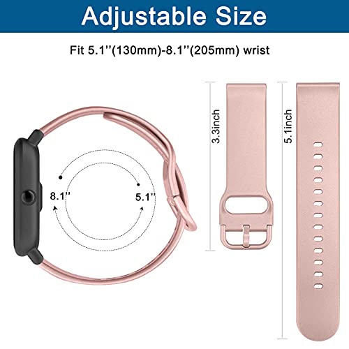 DEOU Correa Compatible con Amazfit GTS,20mm Silicona Suave Pulseras de Repuesto para Amazfit GTR 42mm/Amazfit GTS 2/2 Mini/2e/Amazfit Bip/Bip Lite(Oro Rosa)