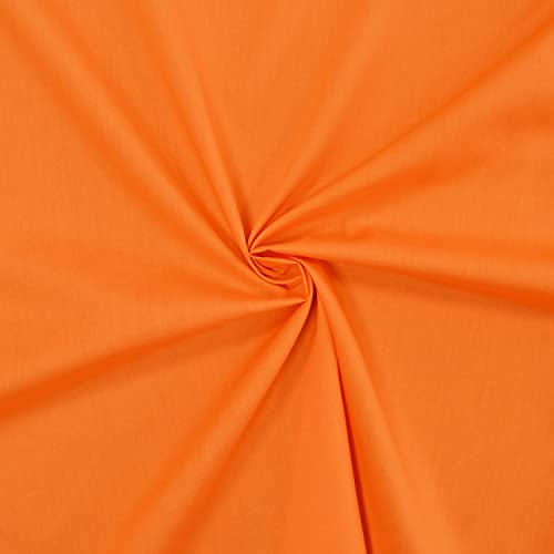 designers-factory - Tejido de popelín de algodón 100% - disponible en 11 colores (naranja, 1m x 1m46)