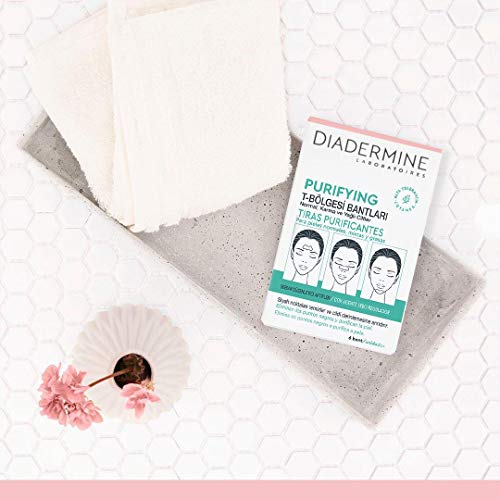 Diadermine - Tiras Purificantes, 6 tiras, para pieles normales y mixta, Elimina puntos negros y purifica la piel