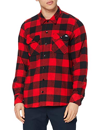 Dickies Streetwear Male Shirt Sacramento, Camisa Deportiva Para Hombre, Rojo, Mediano (M)