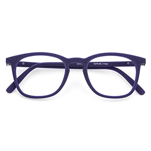 DIDINSKY Gafas de Presbicia con Filtro Anti Luz Azul para Ordenador. Gafas Graduadas de Lectura para Hombre y Mujer con Cristales Anti-reflejantes. Indigo +1.5 – TATE