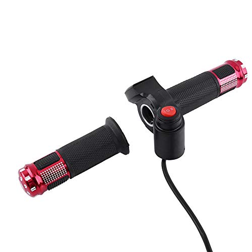 Dilwe Juego de Puños de Acelerador 1 Par 12-84 V Manillar de Acelerador de Bicicleta Eléctrica de 3 Velocidades Izquierda Derecha con Pantalla LED (Rojo)