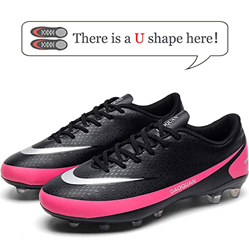 DimaiGlobal Zapatillas de Fútbol Hombre Profesionales Training Botas de Fútbol Spike Aire Libre Atletismo Zapatos de Entrenamiento Zapatos de Deporte 42EU Negro