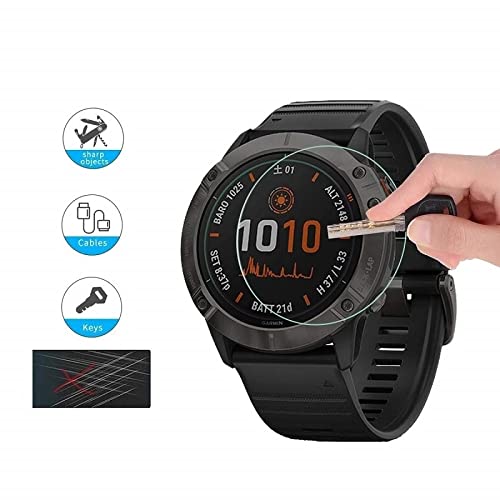 Diman [3 Pack Protector de Pantalla Compatible con Garmin Fenix 6/6 Pro, Vidrio Templado Transparente Anti-arañazos Cristal Templado para Garmin Fenix 6/6 Pro