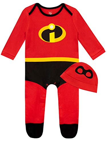 Disney Pijama Entera y Gorro para Niños Bebés The Incredibles Rojo 12-18 Meses