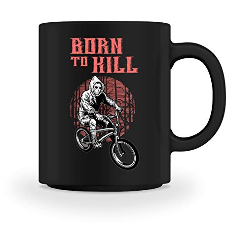 Divertido diseño de bicicleta – Biking Bike Ciclismo Hombre Película de Horror Halloween – Taza, Número de saltos., Niños, color Negro , tamaño 50/52